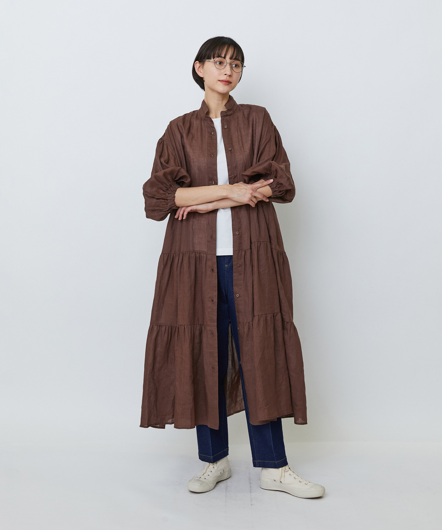 【LOISIR】ラミーティアードワンピース 詳細画像 ブラウン 3