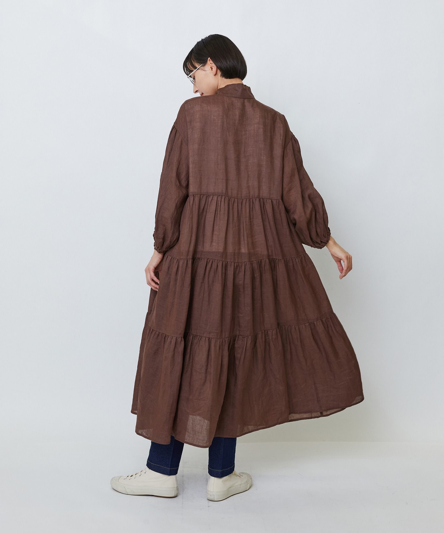 【LOISIR】ラミーティアードワンピース 詳細画像 ブラウン 6