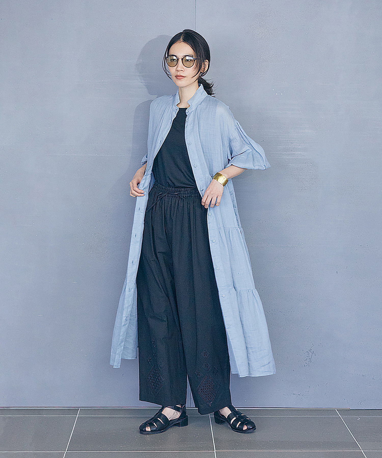 【LOISIR】ラミーティアードワンピース 詳細画像 ブラウン 7