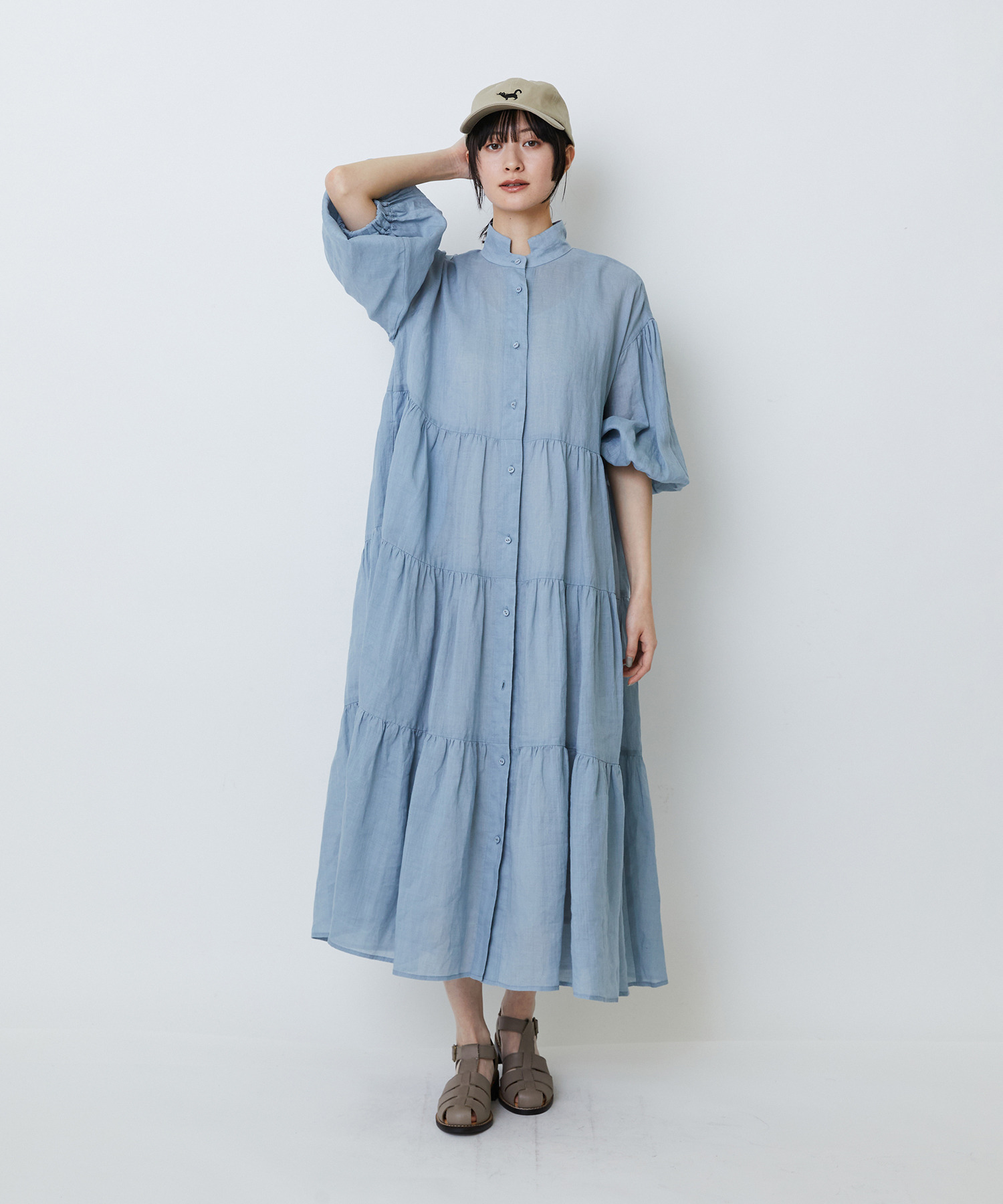 【LOISIR】ラミーティアードワンピース 詳細画像 ブラウン 9