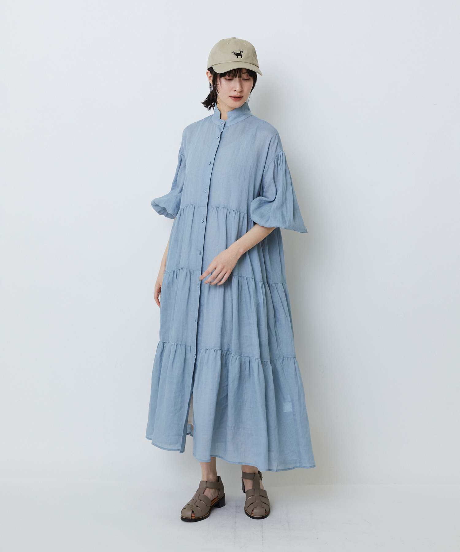 【LOISIR】ラミーティアードワンピース 詳細画像 ブルー 1