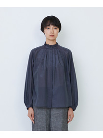 【LOISIR】【付け襟セット】コットンシルクボイルフリルカラーブラウス 詳細画像 ネイビー 13