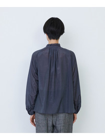 【LOISIR】【付け襟セット】コットンシルクボイルフリルカラーブラウス 詳細画像 ネイビー 15