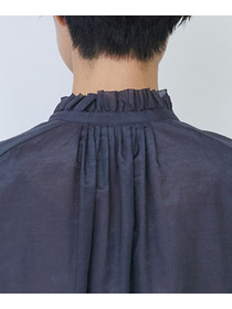 【LOISIR】【付け襟セット】コットンシルクボイルフリルカラーブラウス 詳細画像 ネイビー 17
