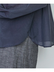 【LOISIR】【付け襟セット】コットンシルクボイルフリルカラーブラウス 詳細画像 ネイビー 19