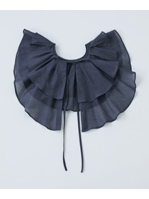 【LOISIR】【付け襟セット】コットンシルクボイルフリルカラーブラウス 詳細画像 ネイビー 20
