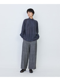 【LOISIR】【付け襟セット】コットンシルクボイルフリルカラーブラウス 詳細画像 ネイビー 7