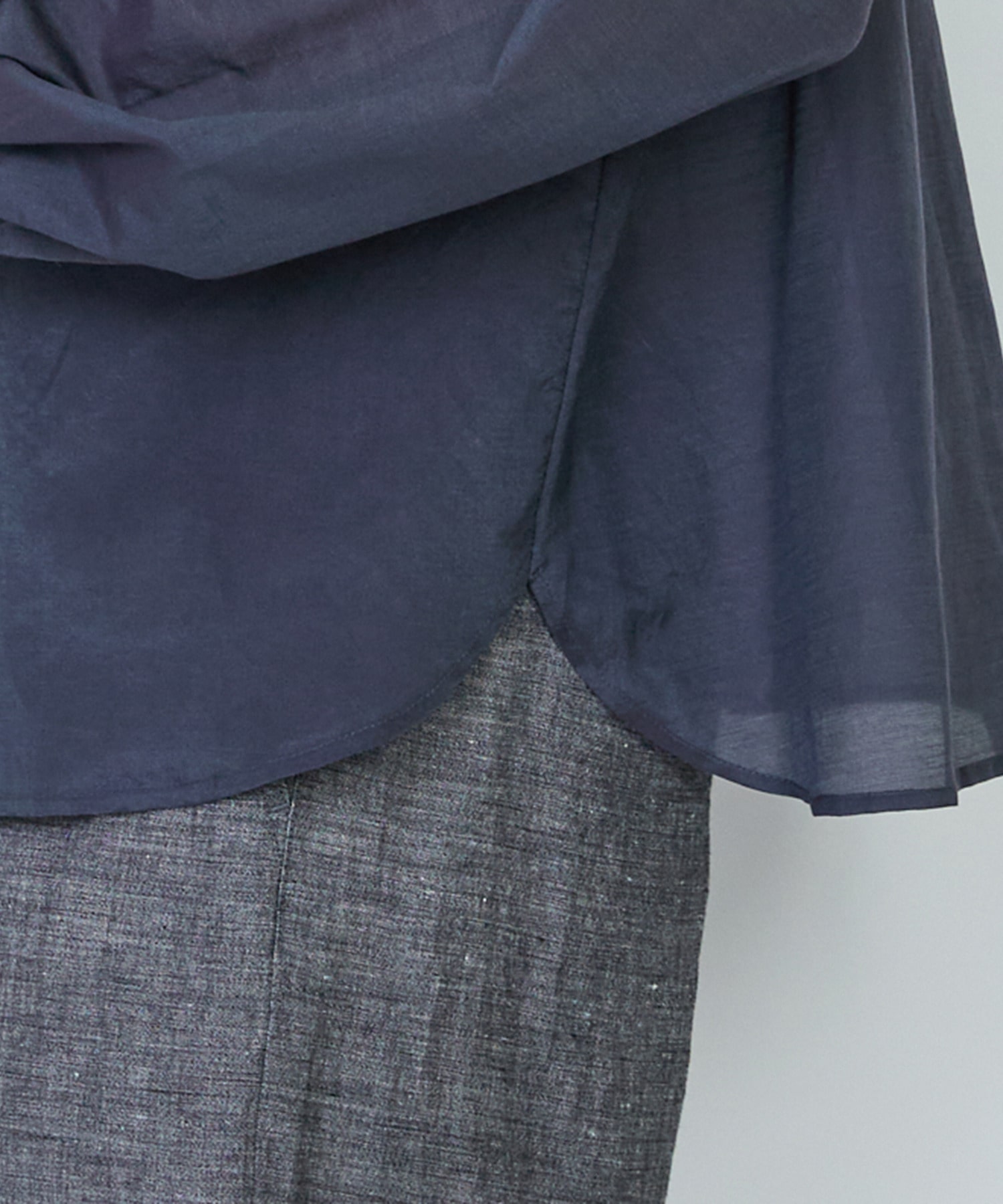 【LOISIR】【付け襟セット】コットンシルクボイルフリルカラーブラウス 詳細画像 ネイビー 19