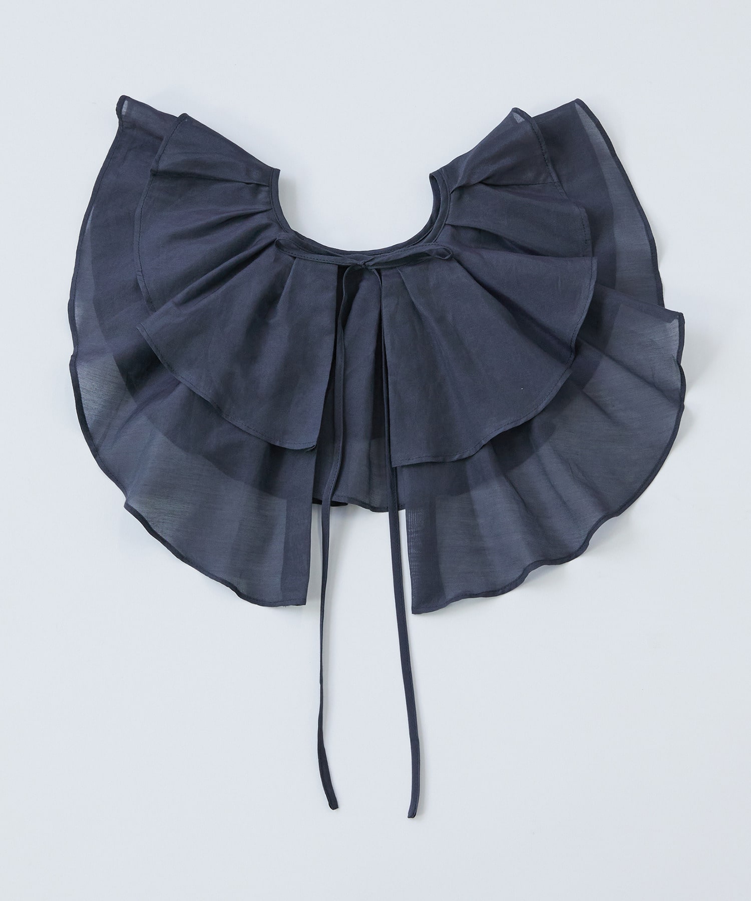 【LOISIR】【付け襟セット】コットンシルクボイルフリルカラーブラウス 詳細画像 ネイビー 20