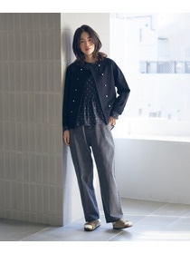 【LOISIR】オリジナル柄カットジャカードペプラムブラウス 詳細画像 ベージュ系その他 1