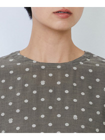 【LOISIR】オリジナル柄カットジャカードペプラムブラウス 詳細画像 ベージュ系その他 12