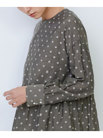 【LOISIR】オリジナル柄カットジャカードペプラムブラウス 詳細画像 ベージュ系その他 14