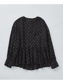 【LOISIR】オリジナル柄カットジャカードペプラムブラウス 詳細画像 ベージュ系その他 6