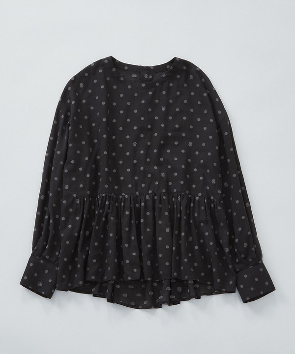 オリジナル柄カットジャカードペプラムブラウスオリジナル柄カットジャカードペプラムブラウス