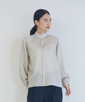 【LOISIR】デザインカラーブラウス 詳細画像 ストライプ 1