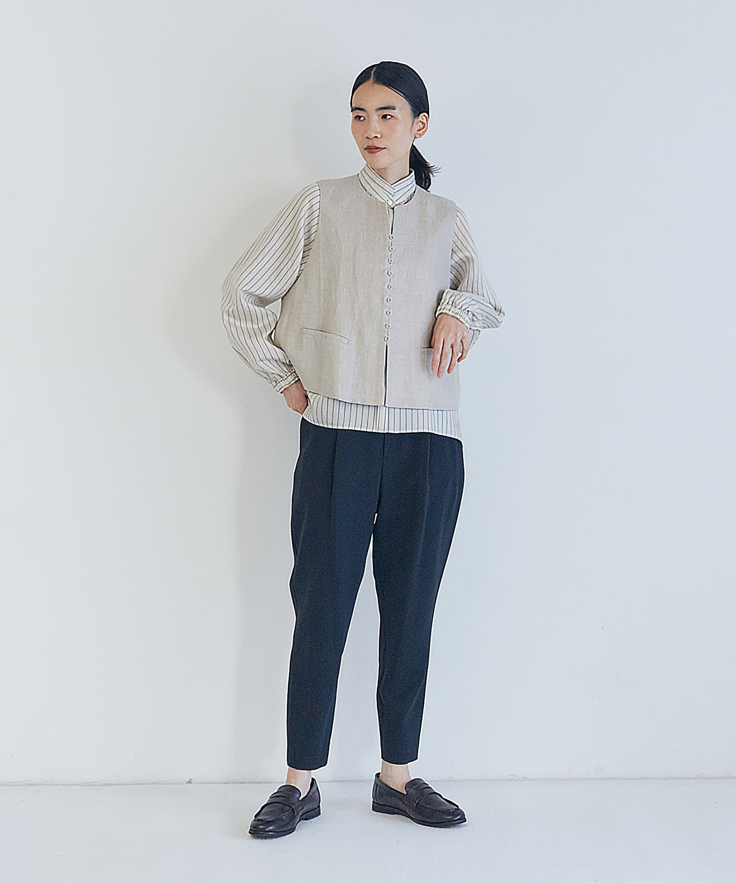 【LOISIR】デザインカラーブラウス 詳細画像 ストライプ 5