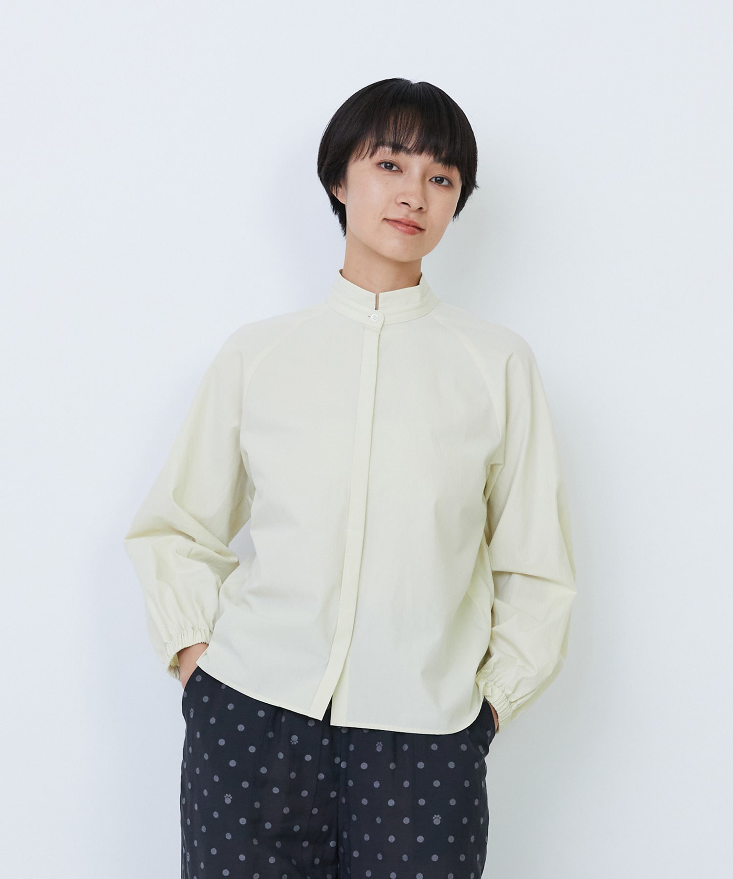 【LOISIR】デザインカラーブラウス 詳細画像 ライム 1