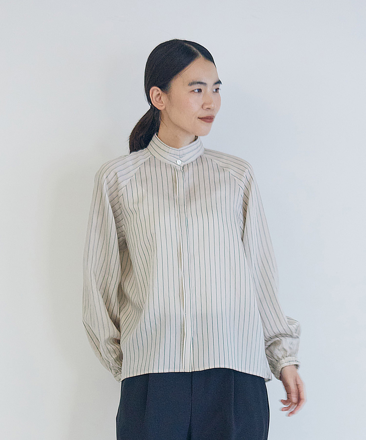 【LOISIR】デザインカラーブラウス 詳細画像 ストライプ 1