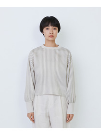 【LOISIR】リブ使いショートブラウス 詳細画像 ストライプ 11