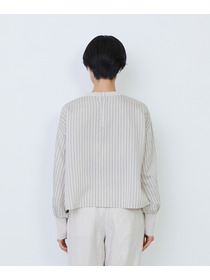 【LOISIR】リブ使いショートブラウス 詳細画像 ストライプ 13