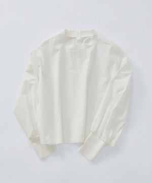 【LOISIR】リブ使いショートブラウス 詳細画像 オフホワイト 1