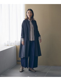 【LOISIR】リネンチェックガウンカーディガン 詳細画像 チェック 1