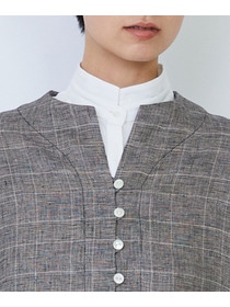 【LOISIR】リネンチェックガウンカーディガン 詳細画像 チェック 13