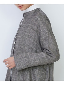 【LOISIR】リネンチェックガウンカーディガン 詳細画像 チェック 15