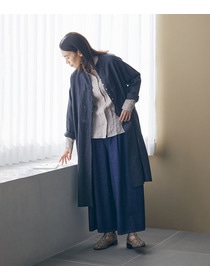 【LOISIR】リネンチェックガウンカーディガン 詳細画像 チェック 2