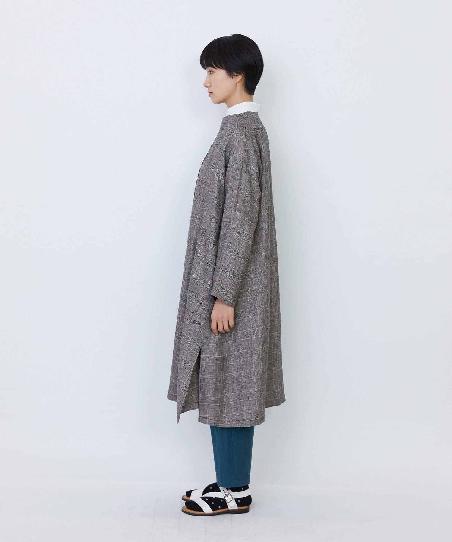 【LOISIR】リネンチェックガウンカーディガン 詳細画像 チェック 11