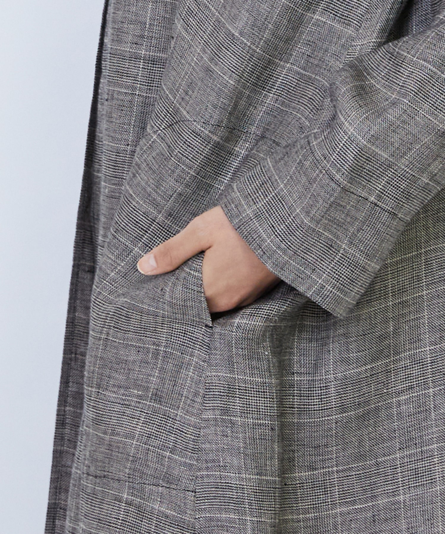 【LOISIR】リネンチェックガウンカーディガン 詳細画像 チェック 16