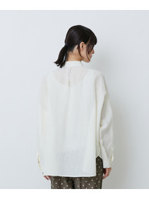 【LOISIR】グランジリネンボクシーシャツ 詳細画像 ネイビー 18