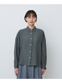 【LOISIR】グランジリネンボクシーシャツ 詳細画像 ネイビー 25