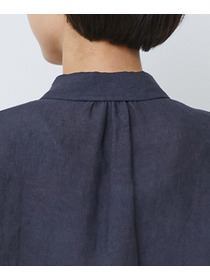 【LOISIR】グランジリネンボクシーシャツ 詳細画像 ネイビー 32