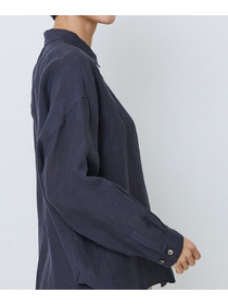 【LOISIR】グランジリネンボクシーシャツ 詳細画像 ネイビー 33