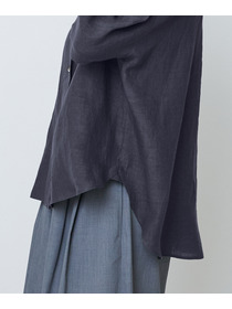 【LOISIR】グランジリネンボクシーシャツ 詳細画像 ネイビー 34