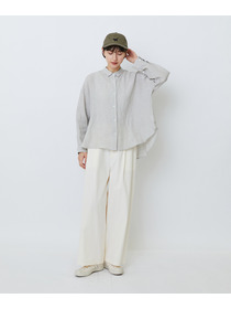 【LOISIR】グランジリネンボクシーシャツ 詳細画像 ネイビー 4