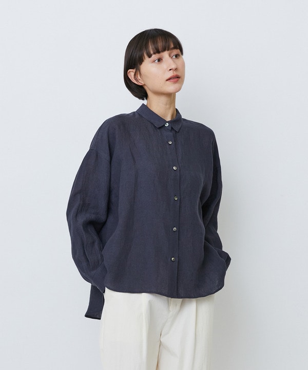 グランジリネンボクシーシャツ 詳細画像 ネイビー 1