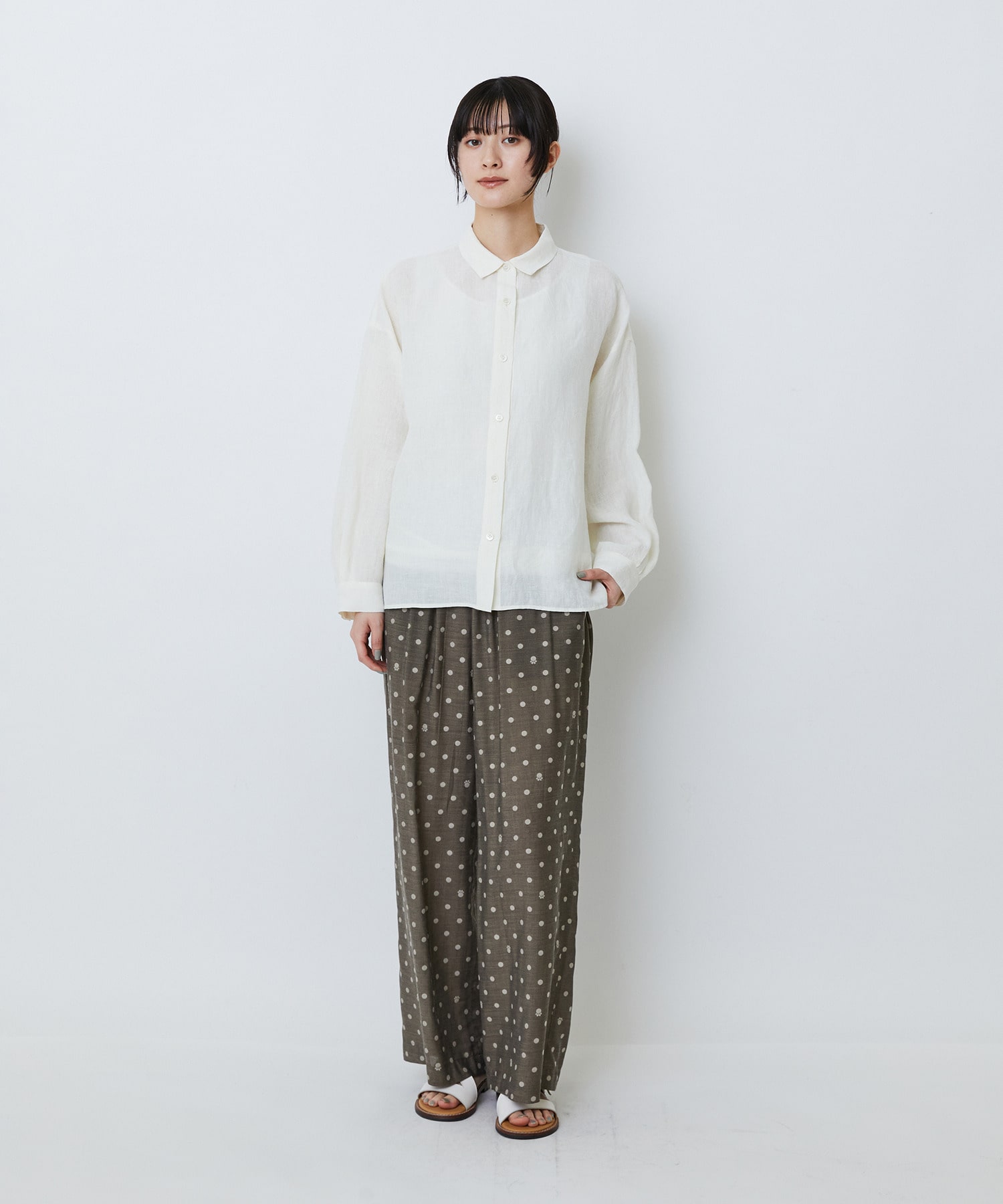 【LOISIR】グランジリネンボクシーシャツ 詳細画像 ネイビー 1