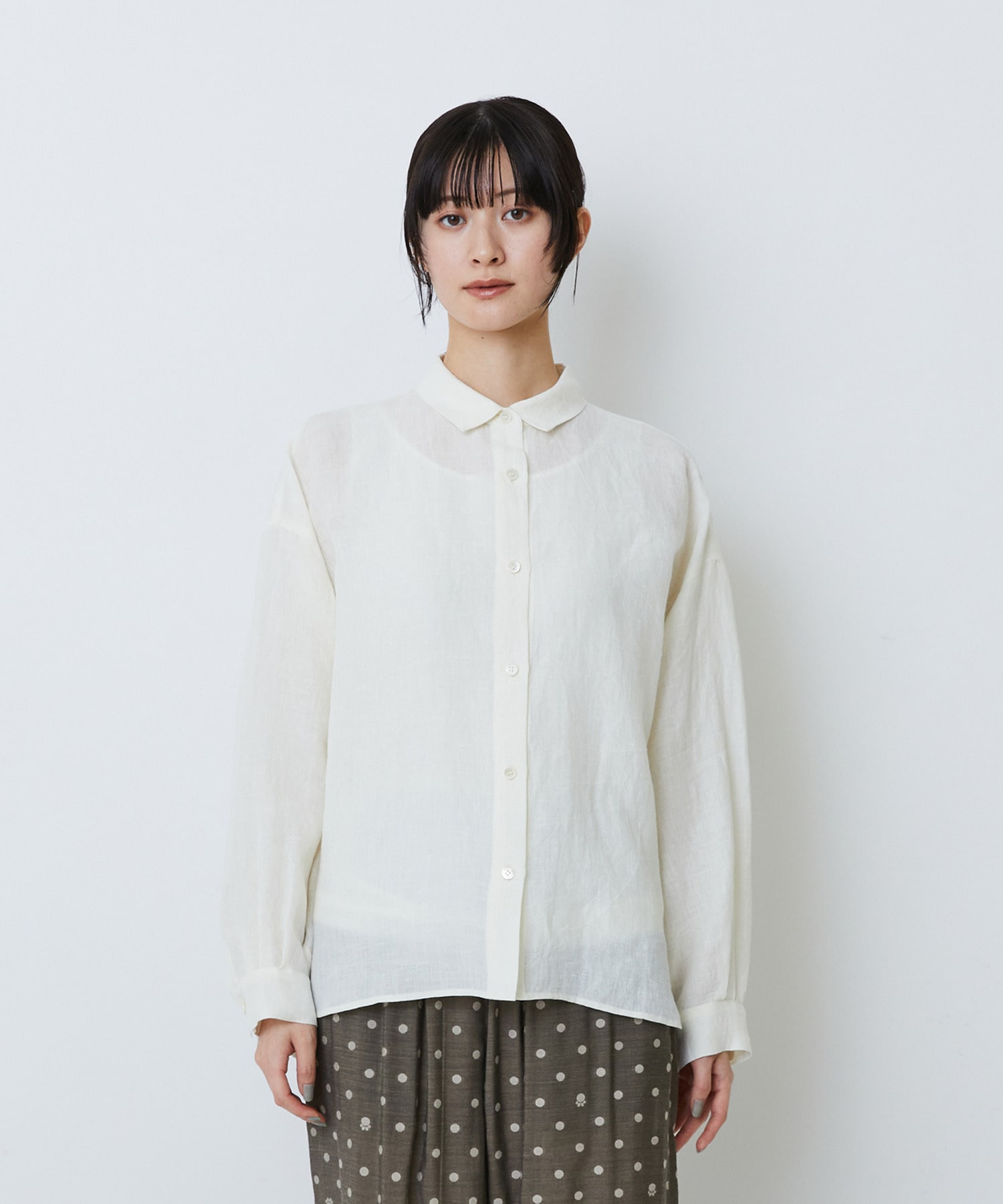 【LOISIR】グランジリネンボクシーシャツ 詳細画像 ネイビー 16