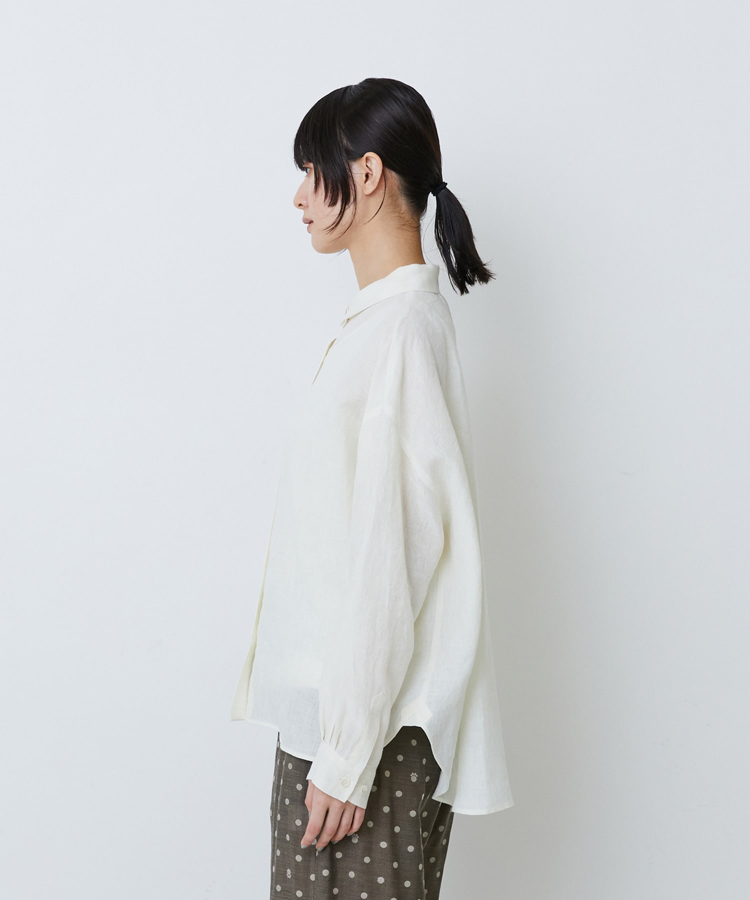 【LOISIR】グランジリネンボクシーシャツ 詳細画像 ネイビー 17