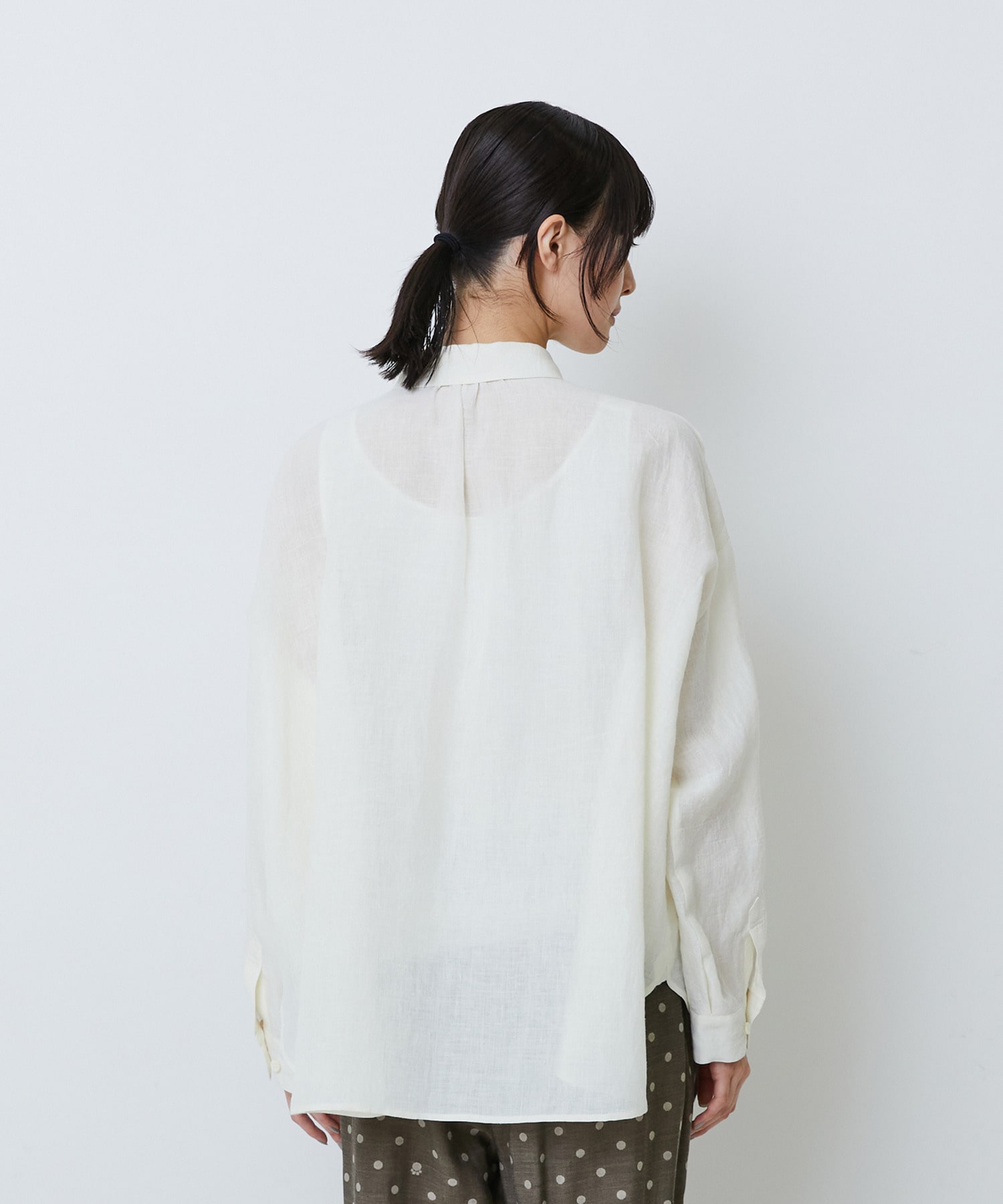 【LOISIR】グランジリネンボクシーシャツ 詳細画像 ネイビー 18