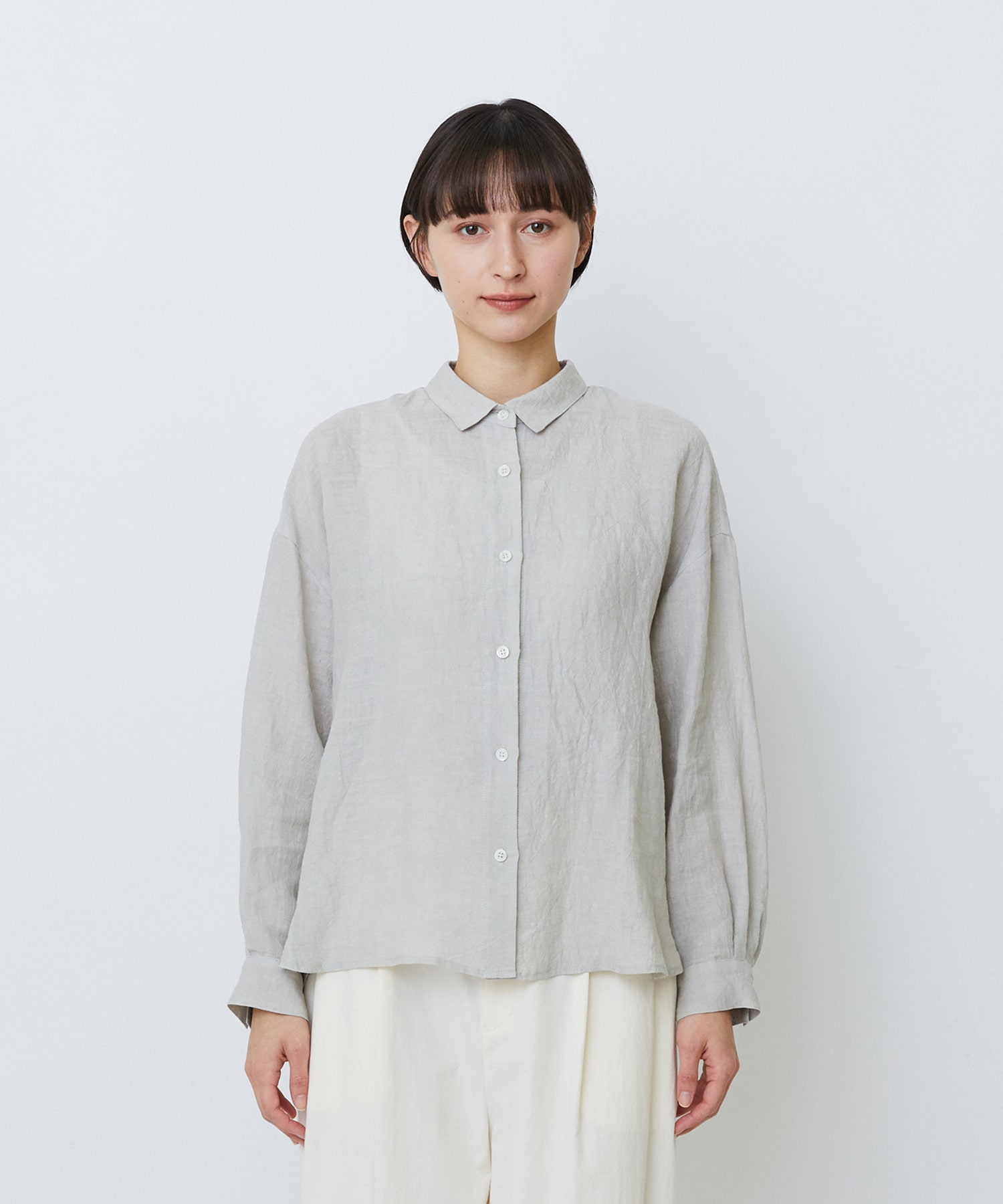 【LOISIR】グランジリネンボクシーシャツ 詳細画像 ネイビー 19