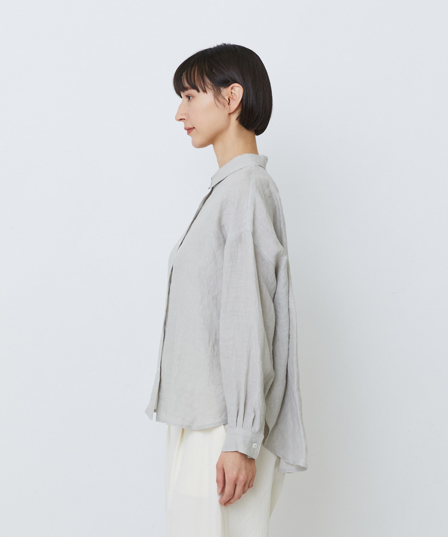 【LOISIR】グランジリネンボクシーシャツ 詳細画像 ネイビー 20