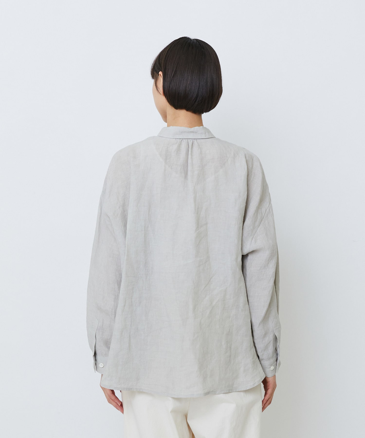 【LOISIR】グランジリネンボクシーシャツ 詳細画像 ネイビー 21