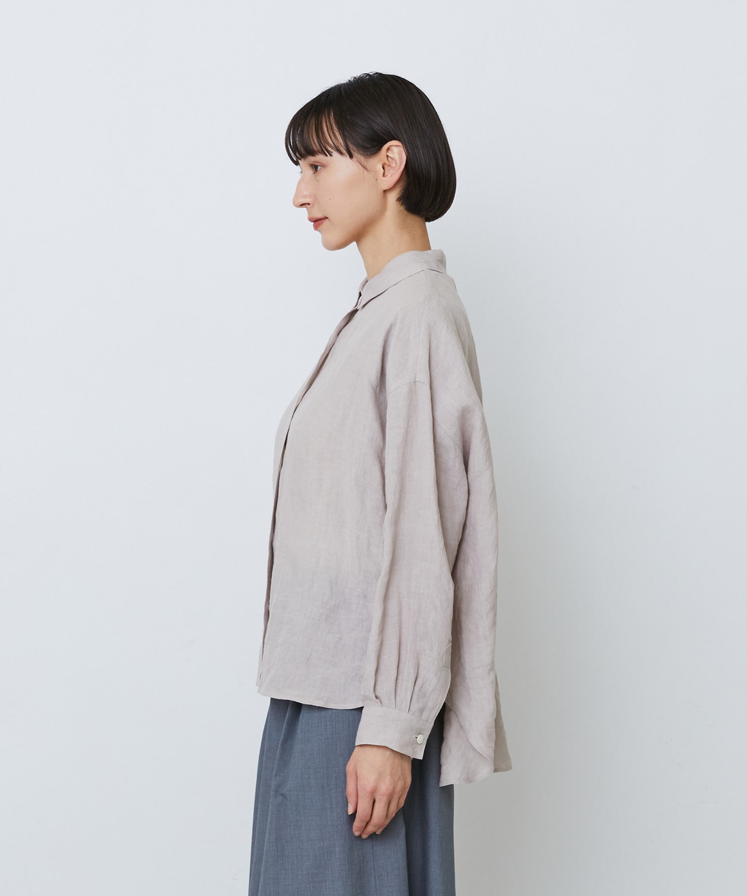【LOISIR】グランジリネンボクシーシャツ 詳細画像 ネイビー 23