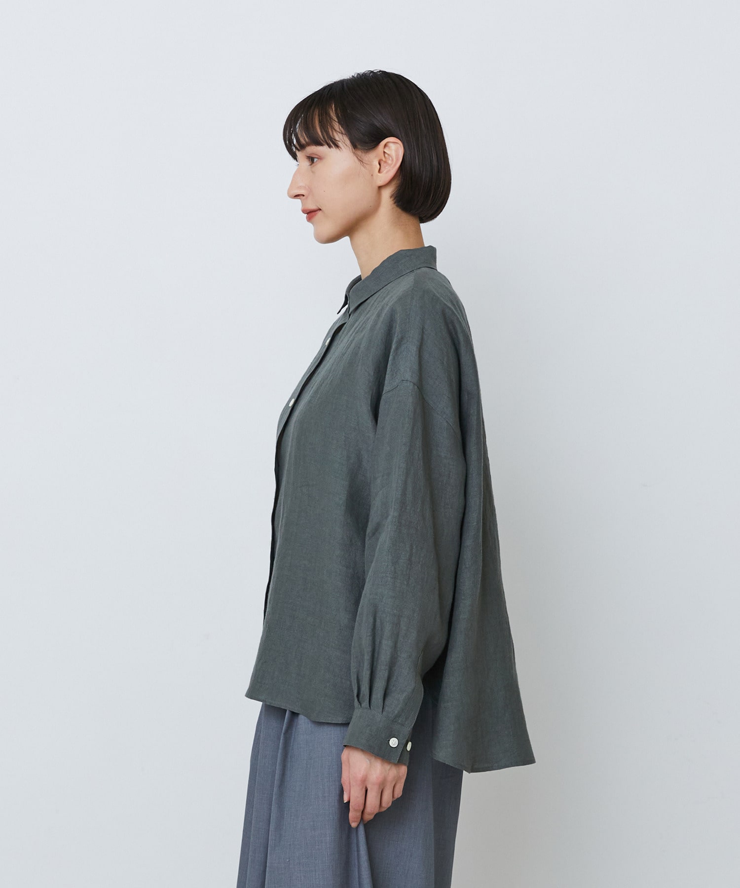 【LOISIR】グランジリネンボクシーシャツ 詳細画像 ネイビー 26