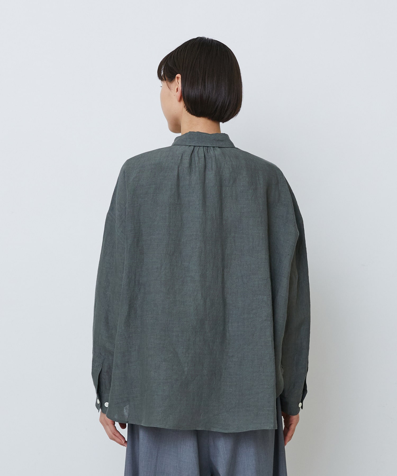 【LOISIR】グランジリネンボクシーシャツ 詳細画像 ネイビー 27