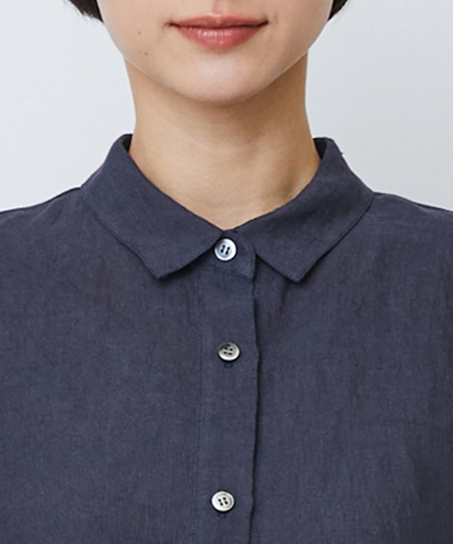 【LOISIR】グランジリネンボクシーシャツ 詳細画像 ネイビー 31