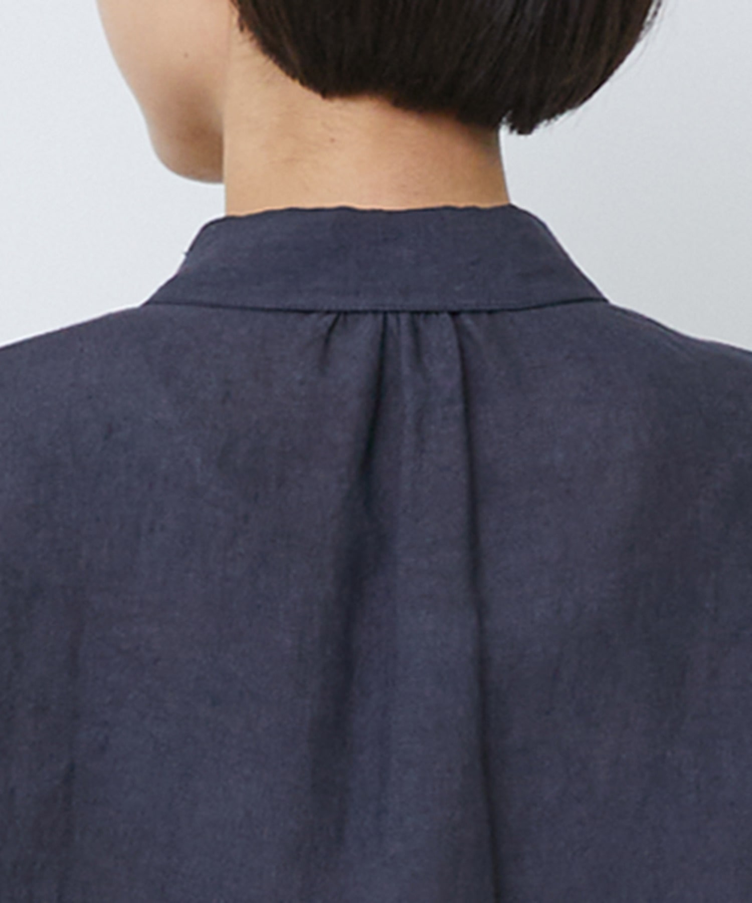 【LOISIR】グランジリネンボクシーシャツ 詳細画像 ネイビー 32